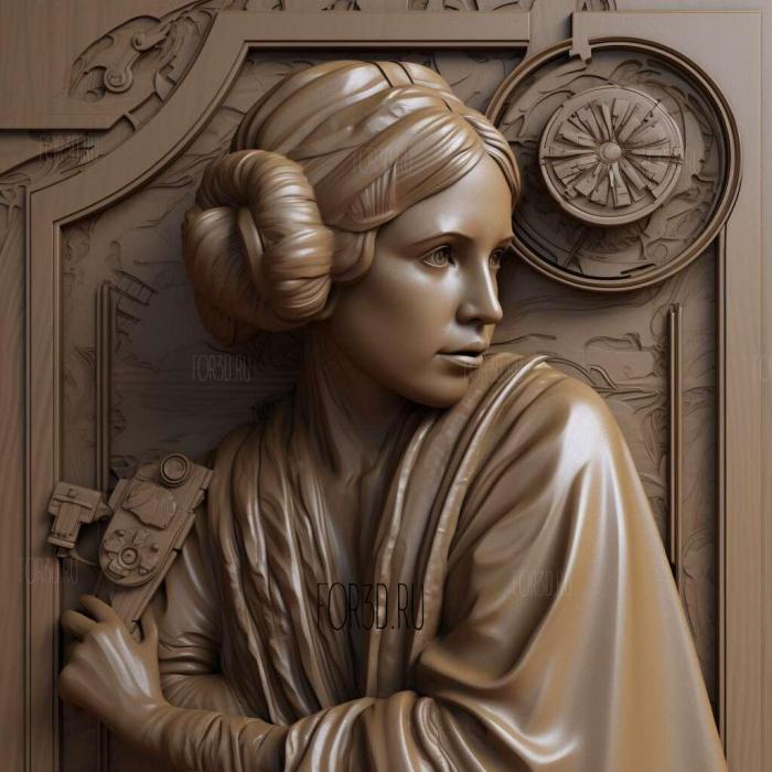 Princess Leia 2 stl model for CNC